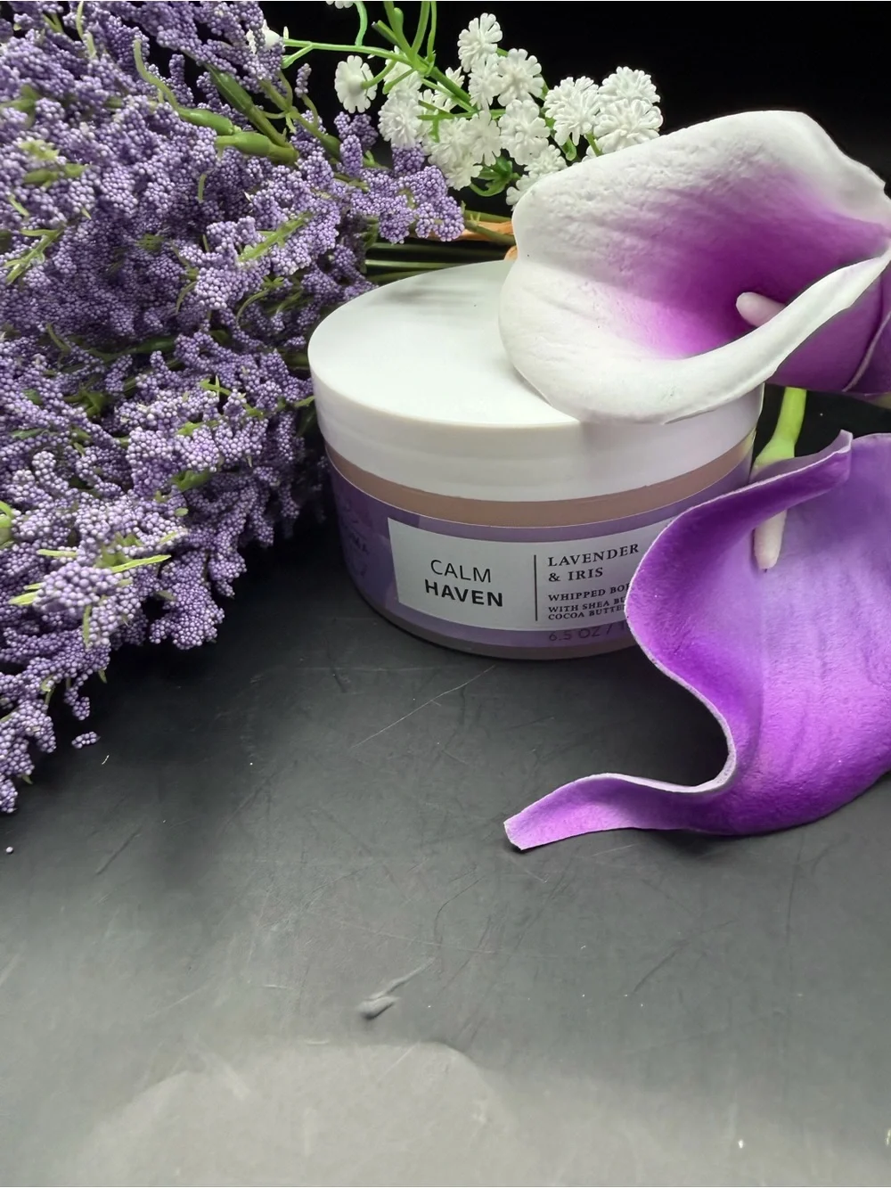 Bath & Bodyworks  Calm Haven Lavender & Iris Whipped Body Butter - Purple